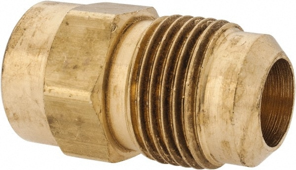 Parker 46F-10-6 Brass Flared Tube Connector: 5/8" Tube OD, 3/8-18 Thread, 45 ° Flared Angle Image