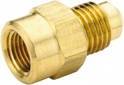 Parker 46F-8-12 Brass Flared Tube Connector: 1/2" Tube OD, 3/4-14 Thread, 45 ° Flared Angle Image