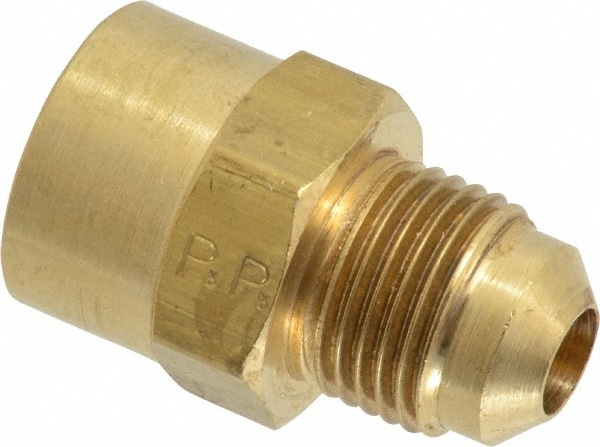 Parker - Brass Flared Tube Female Flare to Male Pipe: 3/8″ Tube OD, 1/4-18  Thread, 45 ° Flared Angle - 62251038 - MSC Industrial Supply