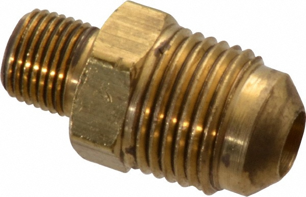 Parker Brass Flared Tube Male Connector: 3/8" OD, 1/8-27 Thread, 45 deg Flared Angle | 5-Pack | Part #48F-6-2