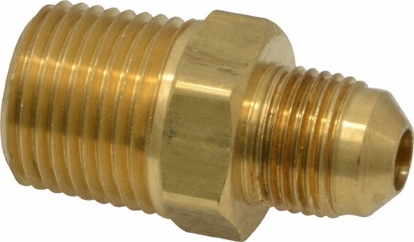 Parker Brass Flared Tube Male Connector: 3/8" OD, 1/2-14 Thread, 45 deg Flared Angle | Part #48F-6-8