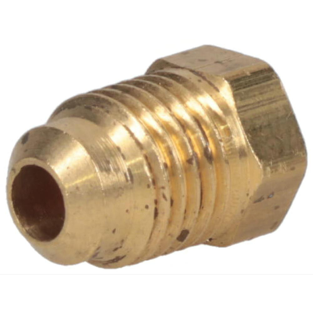 Parker Brass Flared Tube Plug: 1/4" OD, 7/16-20 Thread, 45 deg Flared Angle | 5-Pack | Part #639F-4