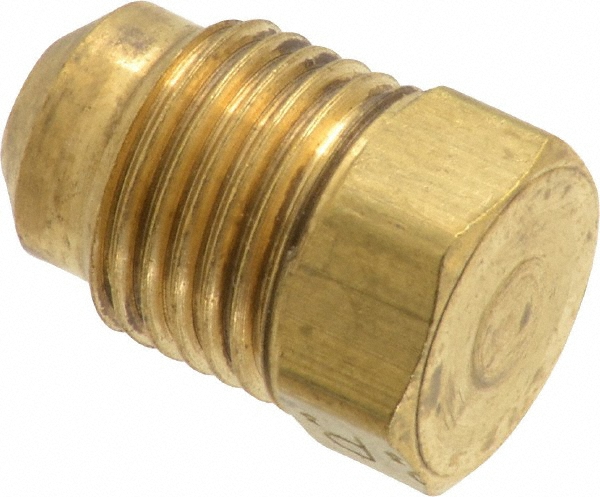 Parker Brass Flared Tube Plug: 1/2-20 Thread, 45 deg Flared Angle | Part #639F-5