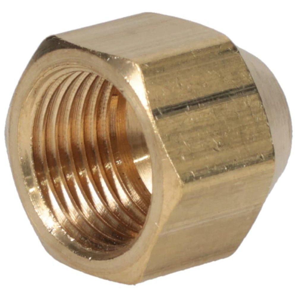 Parker Brass Flared Tube Cap: 3/8" OD, 5/8-18 Thread, 45 deg Flared Angle | Part #640F-6