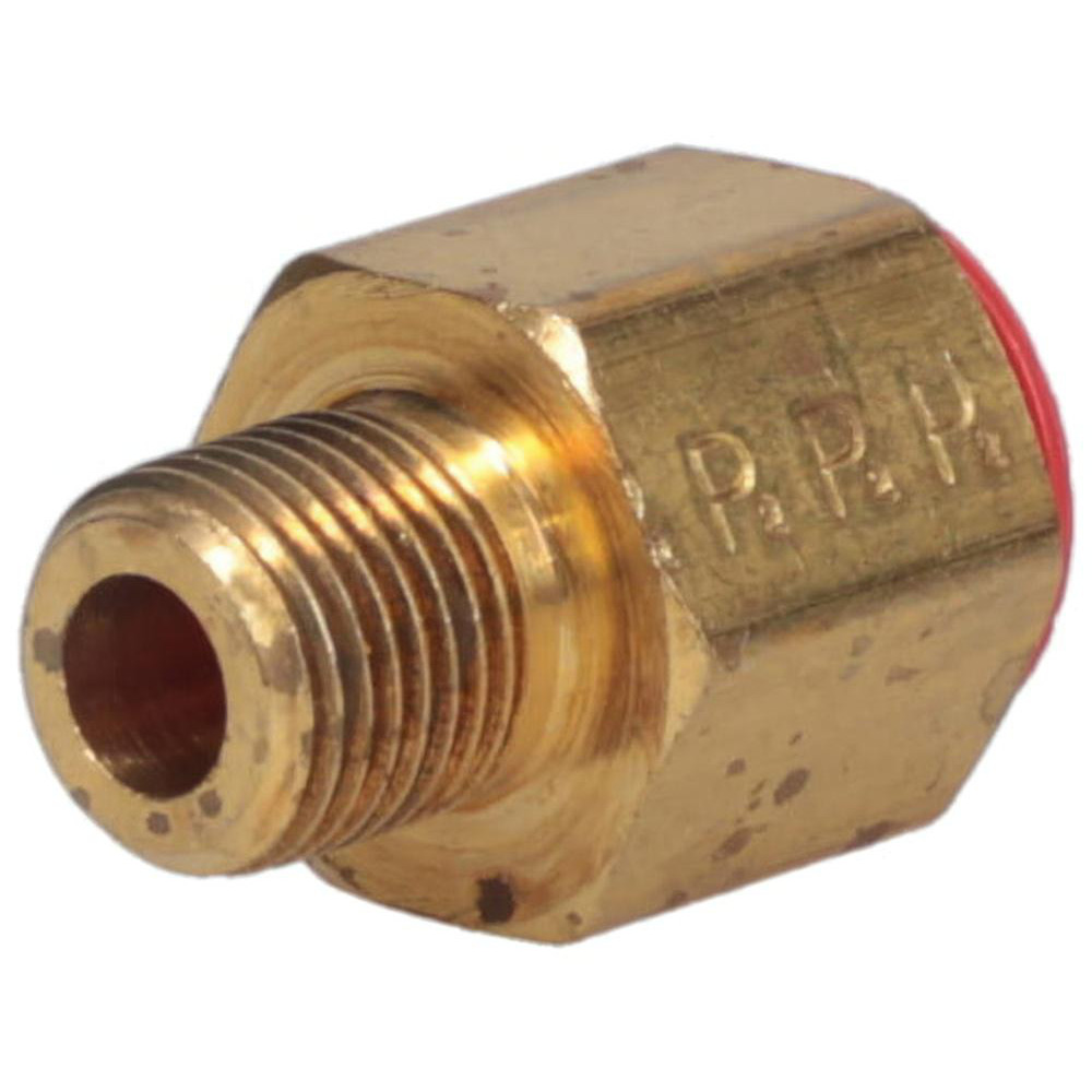 Parker Brass Flared Tube Connector: 1/4" OD, 1/8-27 Thread, 45 deg Flared Angle | Part #664FHD-4-2