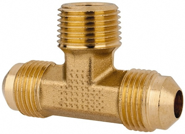 Parker 145F-6-6 Brass Flared Tube Male Branch Tee: 3/8" Tube OD, 3/8-18 Thread, 45 ° Flared Angle Image