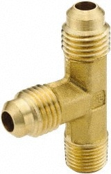 Parker 151F-6-8 Brass Flared Tube Male Run Tee: 3/8" Tube OD, 1/2-14 Thread, 45 ° Flared Angle Image