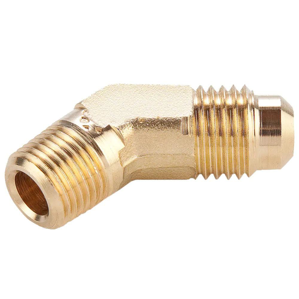 Parker - Brass Flared Tube Male 45 ° Elbow: 3/8″ Tube OD, 1/8-27