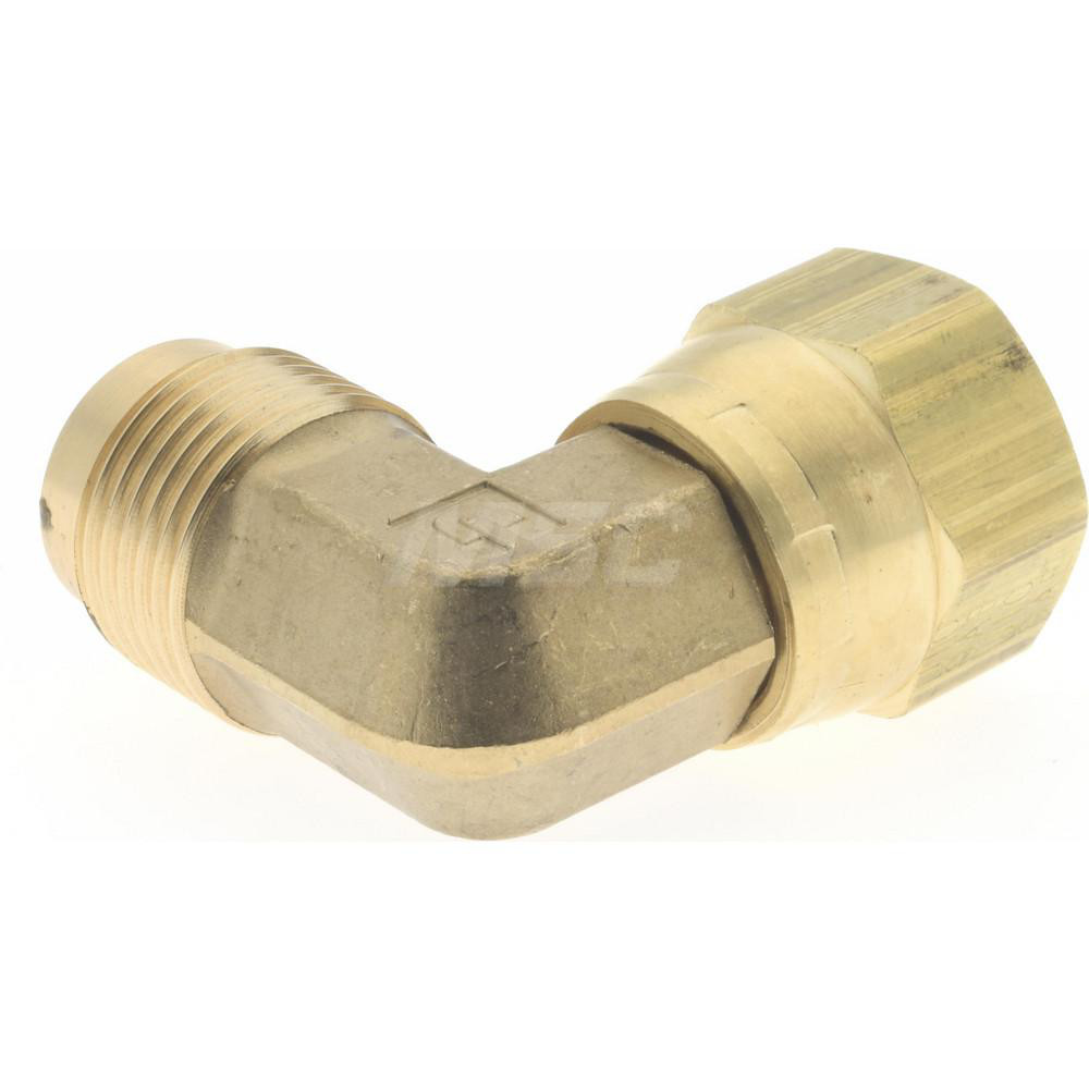 Parker Brass Flared Tube Swivel Nut Elbow 5/8" Tube OD, 7/814