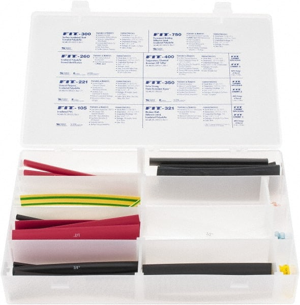 Alpha Wire FKIT7 NC032 112 Piece, Heat Shrink Electrical Tubing Kit 