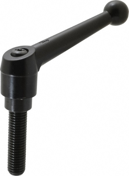 KIPP K0116.5A61X60 Threaded Stud Adjustable Clamping Handle: 5/8-11 Thread, 1.18" Hub Dia, Die Cast Zinc, Black Image