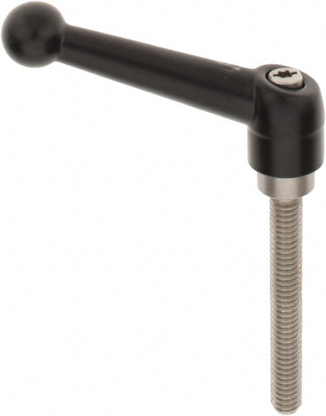 KIPP K0117.2A31X60 Threaded Stud Adjustable Clamping Handle: 5/16-18 Thread, 0.71" Hub Dia, Zinc Die Cast with Stainless Steel Components Image