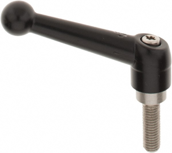 KIPP K0117.2081X25 Threaded Stud Adjustable Clamping Handle: M8 x 1.25 Thread, 18 mm Hub Dia, Die Cast Zinc, Black Image