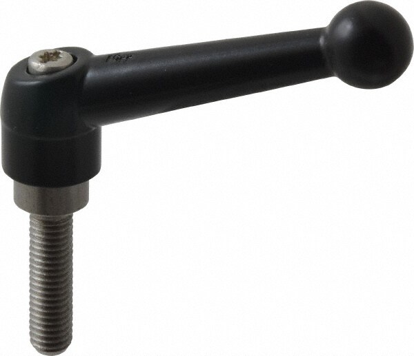 KIPP K0117.2081X30 Metric Threaded Stud Adjustable Clamping Handle: M8 x 1.25 Thread, 18 mm Hub Dia, Zinc Die Cast with Stainless Steel Components Image