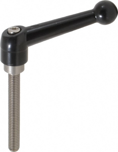 KIPP K0117.2081X60 Metric Threaded Stud Adjustable Clamping Handle: M8 x 1.25 Thread, 18 mm Hub Dia, Zinc Die Cast with Stainless Steel Components Image