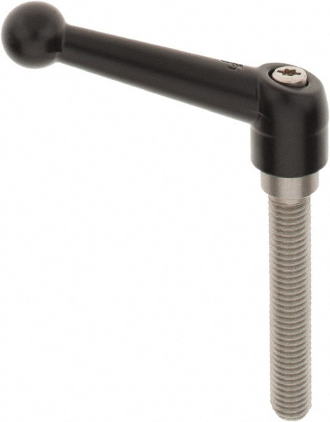 KIPP K0117.2101X60 Metric Threaded Stud Adjustable Clamping Handle: M10 x 1.50 Thread, 18 mm Hub Dia, Zinc Die Cast with Stainless Steel Components Image