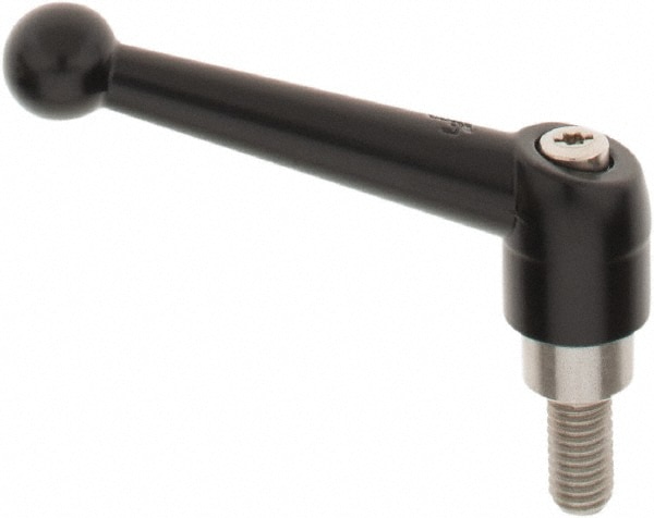 KIPP K0117.3A41X20 Threaded Stud Adjustable Clamping Handle: 3/8-16 Thread, 0.83" Hub Dia, Zinc Die Cast with Stainless Steel Components Image