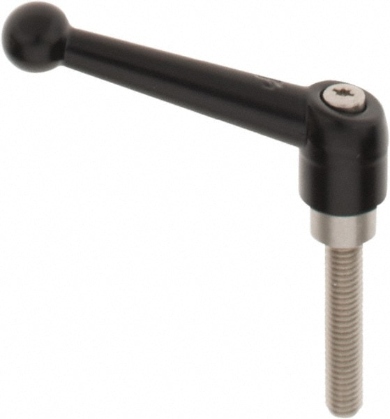 KIPP K0117.3A41X50 Threaded Stud Adjustable Clamping Handle: 3/8-16 Thread, 0.83" Hub Dia, Zinc Die Cast with Stainless Steel Components Image