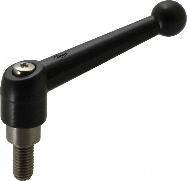 KIPP K0117.3101X20 Metric Threaded Stud Adjustable Clamping Handle: M10 x 1.50 Thread, 21 mm Hub Dia, Zinc Die Cast with Stainless Steel Components Image