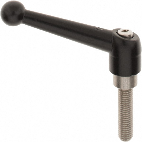 KIPP K0117.3101X40 Metric Threaded Stud Adjustable Clamping Handle: M10 x 1.50 Thread, 21 mm Hub Dia, Zinc Die Cast with Stainless Steel Components Image