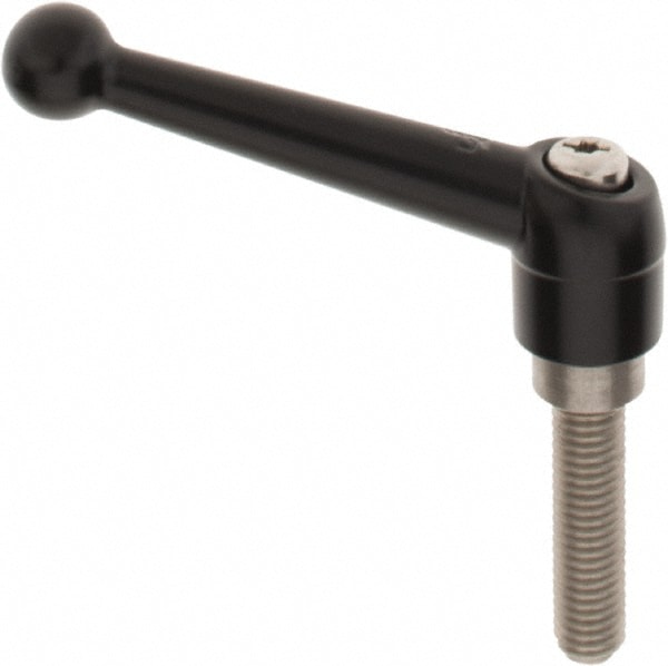 KIPP K0117.4A51X50 Threaded Stud Adjustable Clamping Handle: 1/2-13 Thread, 0.98" Hub Dia, Zinc Die Cast with Stainless Steel Components Image