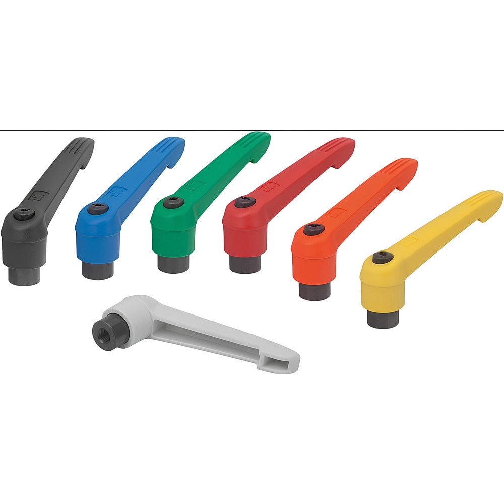 Tension Lever Adjustable Clamping Handle: M4 x 0.70 Thread, 13 mm Hub Dia, Fiberglass Reinforced Plastic