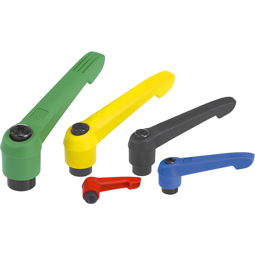 Tension Lever Adjustable Clamping Handle: #10-24 Thread, 0.51" Hub Dia, Fiberglass Reinforced Plastic