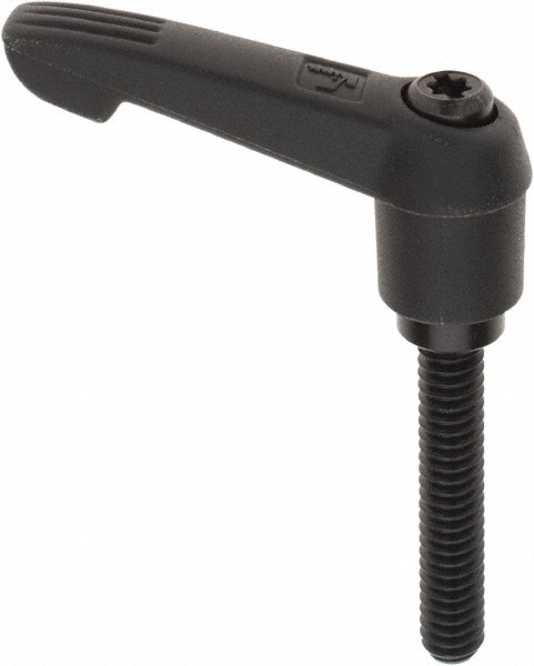 Threaded Stud Adjustable Clamping Handle: 1/4-20 Thread, 0.51" Hub Dia, Fiberglass Reinforced Plastic