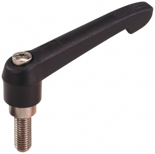 KIPP K0270.3101X40 Metric Threaded Stud Adjustable Clamping Handle: M10 x 1.50 Thread, 21.5 mm Hub Dia, Fiberglass with Stainless Steel Components Image