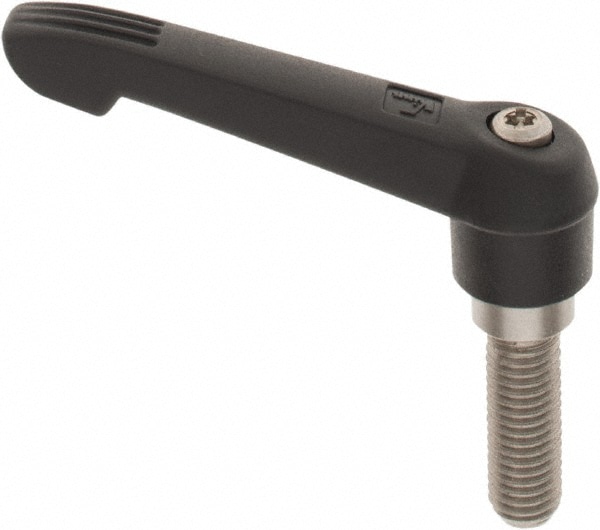 KIPP K0270.2101X30 Threaded Stud Adjustable Clamping Handle: M10 x 1.50 Thread, 18 mm Hub Dia, Fiberglass Reinforced Plastic 