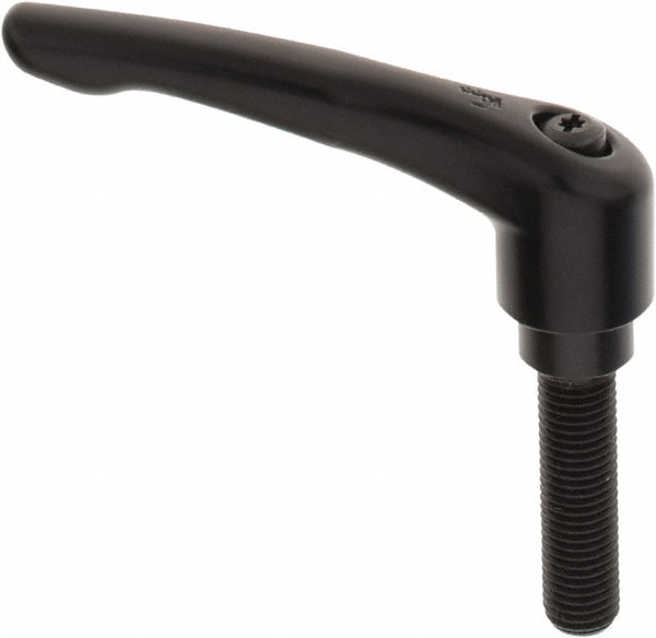 Metric Threaded Stud Adjustable Clamping Handle: M16 x 2.00 Thread, 31 mm Hub Dia, Zinc Die Cast with Steel Components