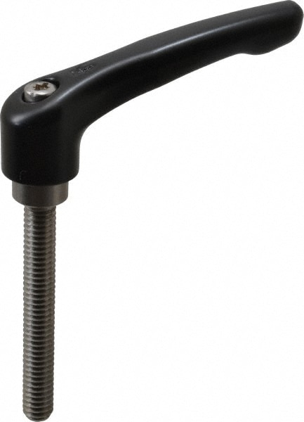 KIPP K0123.2A31X60 Threaded Stud Adjustable Clamping Handle: 5/16-18 Thread, 0.73" Hub Dia, Die Cast Zinc, Black Image