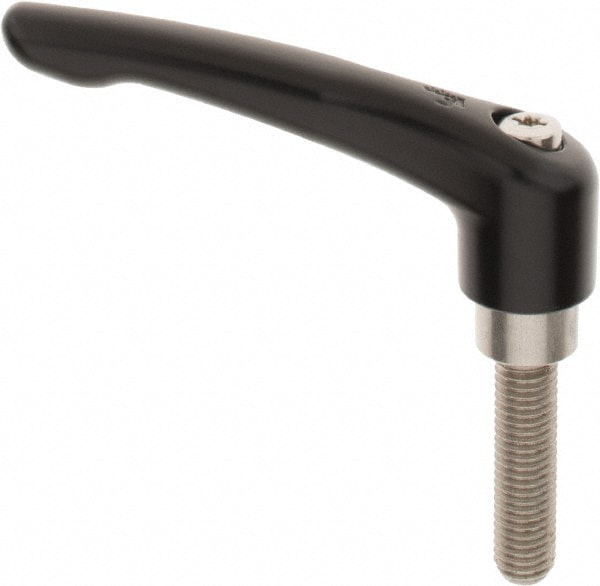 KIPP K0123.3101X40 Metric Threaded Stud Adjustable Clamping Handle: M10 x 1.50 Thread, 21 mm Hub Dia, Zinc Die Cast with Stainless Steel Components Image