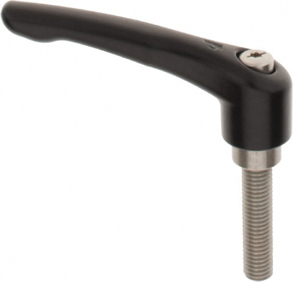 KIPP K0123.4121X50 Metric Threaded Stud Adjustable Clamping Handle: M12 x 1.75 Thread, 27 mm Hub Dia, Zinc Die Cast with Stainless Steel Components 