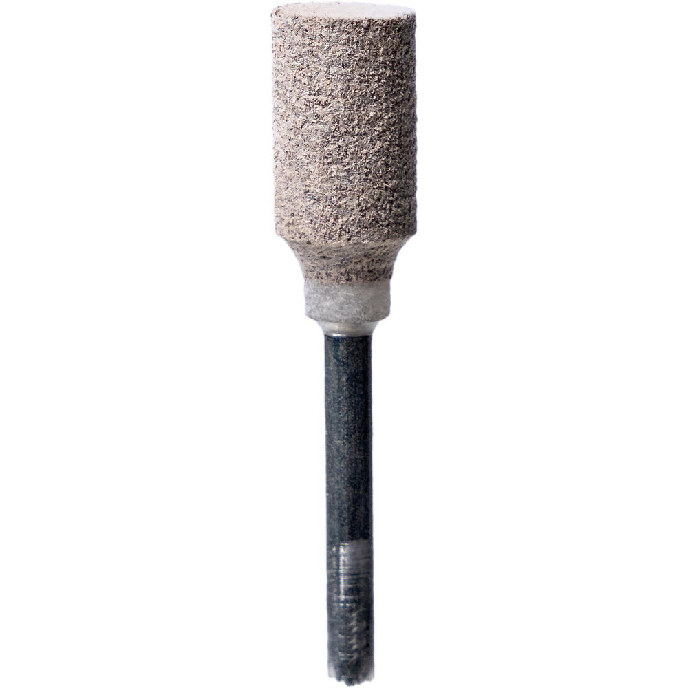 Mounted Point: 1" Head Dia, 2" Thick, 1/4" Shank Dia, W222, 36 Grit, Coarse - Grayish-White, Aluminum Oxide, 1-1/2" Shank Length