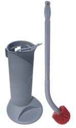 27-1/2" OAL Toilet Bowl Brush - Nylon Bristles, 1" Bristle Length, 26" Straight Plastic Handle, Red