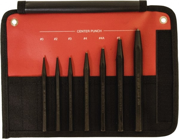 Center Punch Set: 7 Pc, 0.0625 to 0.25"
