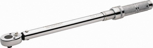Micrometer Torque Wrench: 3/8" Drive, Foot Pound - 20.0 ft-lb Min, 100.0 ft-lb Max, 100.0 ft-lb Max, 16-1/2" OAL