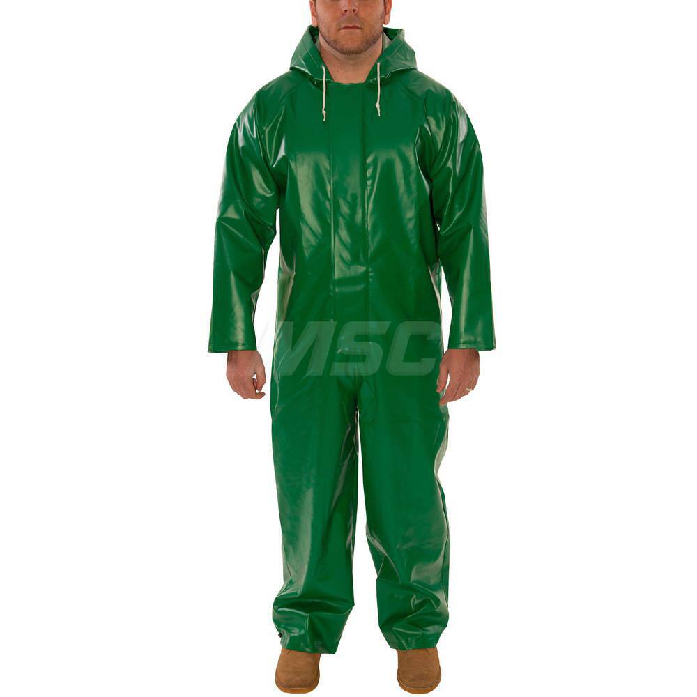 Disposable Coveralls: Size Large, 13 oz, Polyester, Zipper Closure