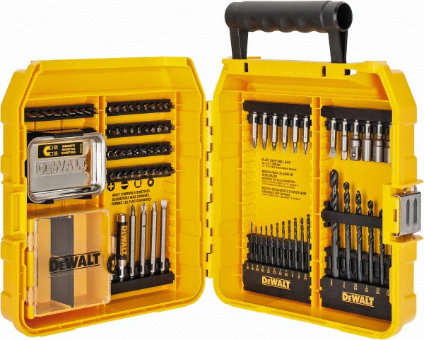 Drill Bit Set: Jobber Length Drill Bits, 80 Pc, 0.0625" to 0.375" Drill Bit Size, 135 &deg;, High Speed Steel - Oxide, Split-Point