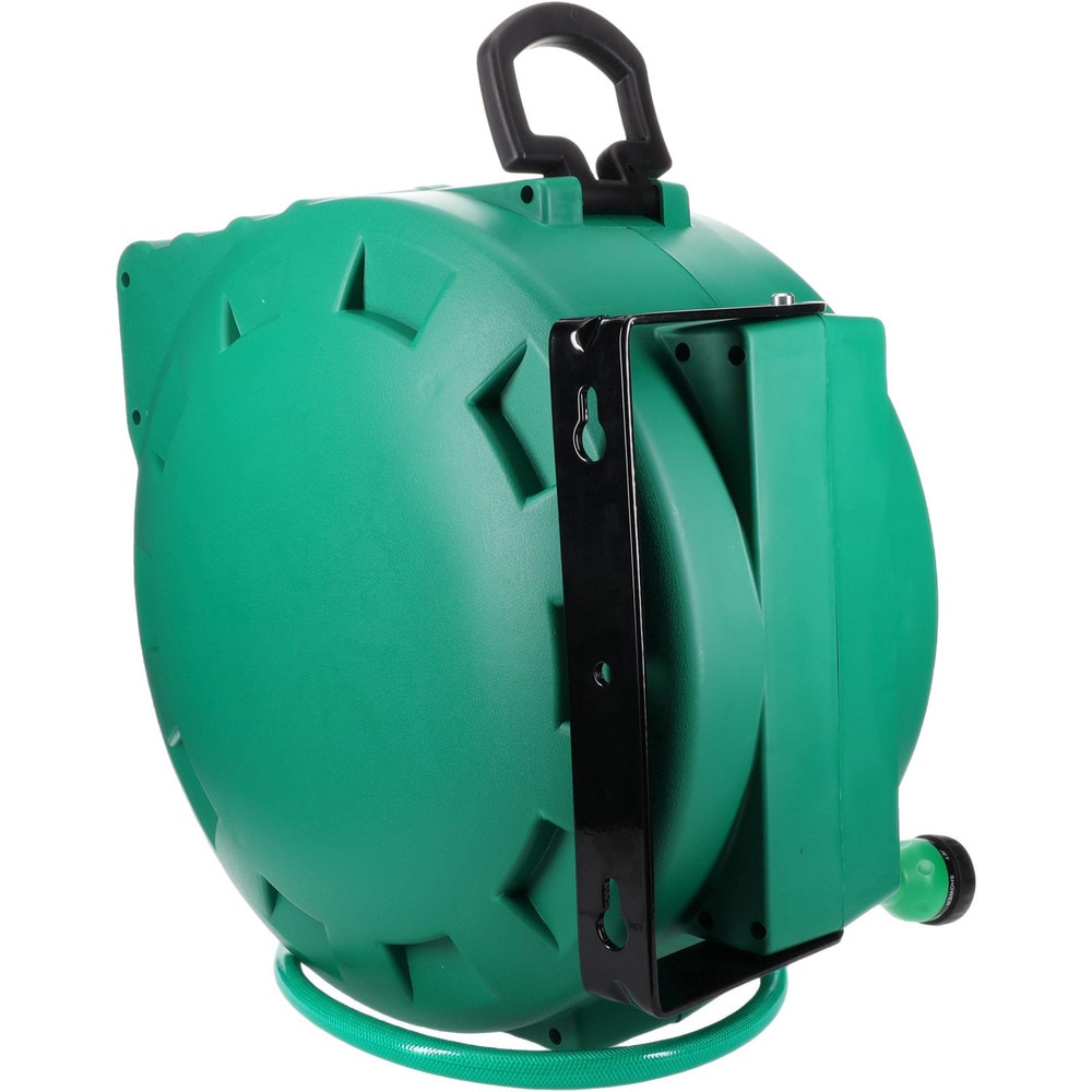 Hose Reel with Hose: 5/8 ID Hose x 80', Spring Retractable