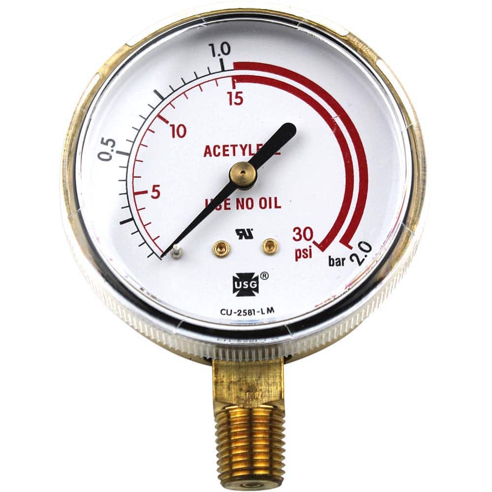 Pressure Gauge 4 Inch Diameter New Span Instruments LFS312-30-PSI-G 0-30 PSI 