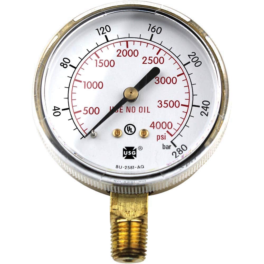 0~60psi Mechanical Pressure Gauge Water Air Pressure 50mm Dial 1/4 inch NPT U7Y3 