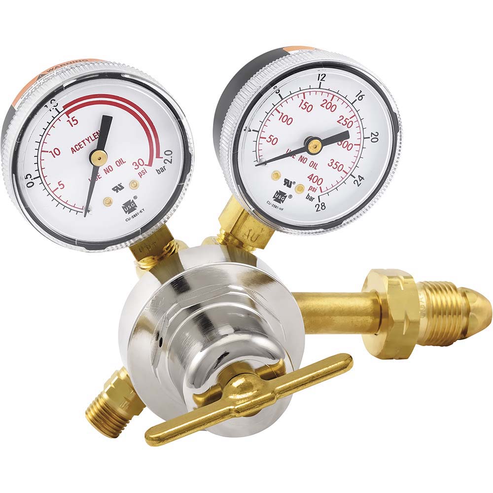 Acetylene B Tank CGA-510 COMMERCIAL ACETYLENE PROPANE Regulator Inlet NUT & 3" NIPPLE Fittings Acetylene Adapter Tank To Regulator
