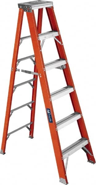 Louisville FS1304HD 4-Step Ladder: Fiberglass, Type IAA, 4 OAH 