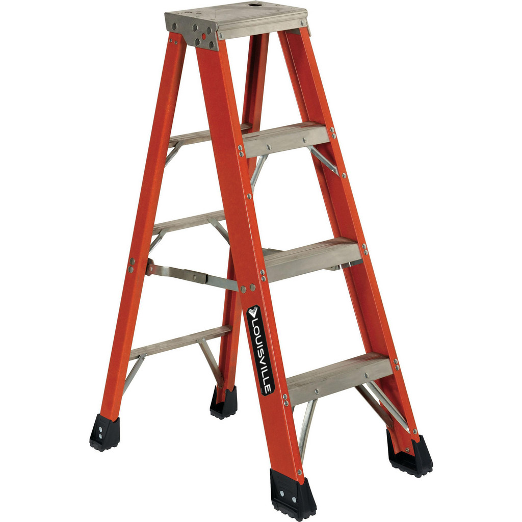Louisville - 4 Step Fiberglass Foldable Step Ladder: Type IAA 375