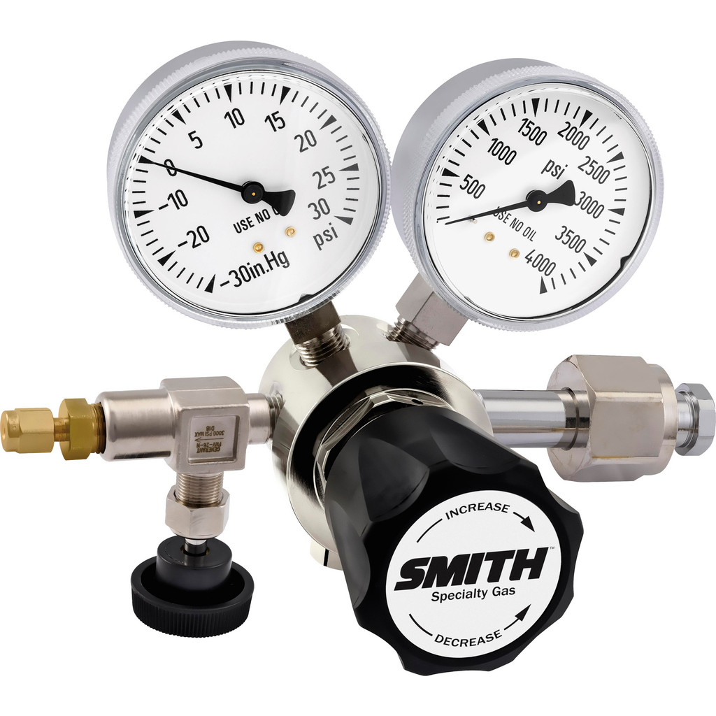 Miller/Smith | Smith/Miller 320 CGA Inlet Connection, 15 Max psi, Carbon Dioxide Welding Regulator - Needle Valve w/ 1/8" Swagelok Tube Fitting