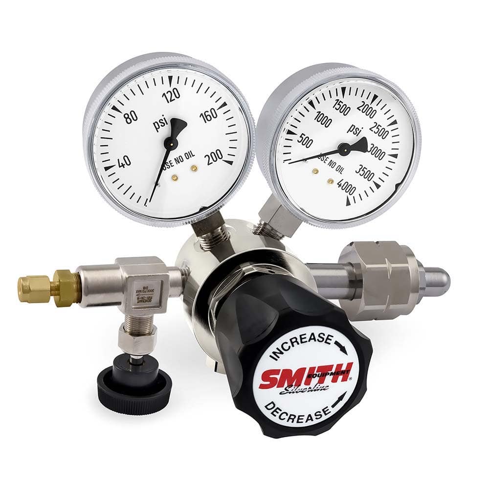 Miller/Smith 213-4106 350 CGA Inlet Connection, 150 Max psi, Hydrogen Welding Regulator 