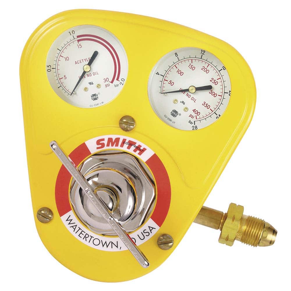 Miller/Smith 40-15-510S 510 CGA Inlet Connection, B L/H Fitting, 15 Max psi, Acetylene Welding Regulator 