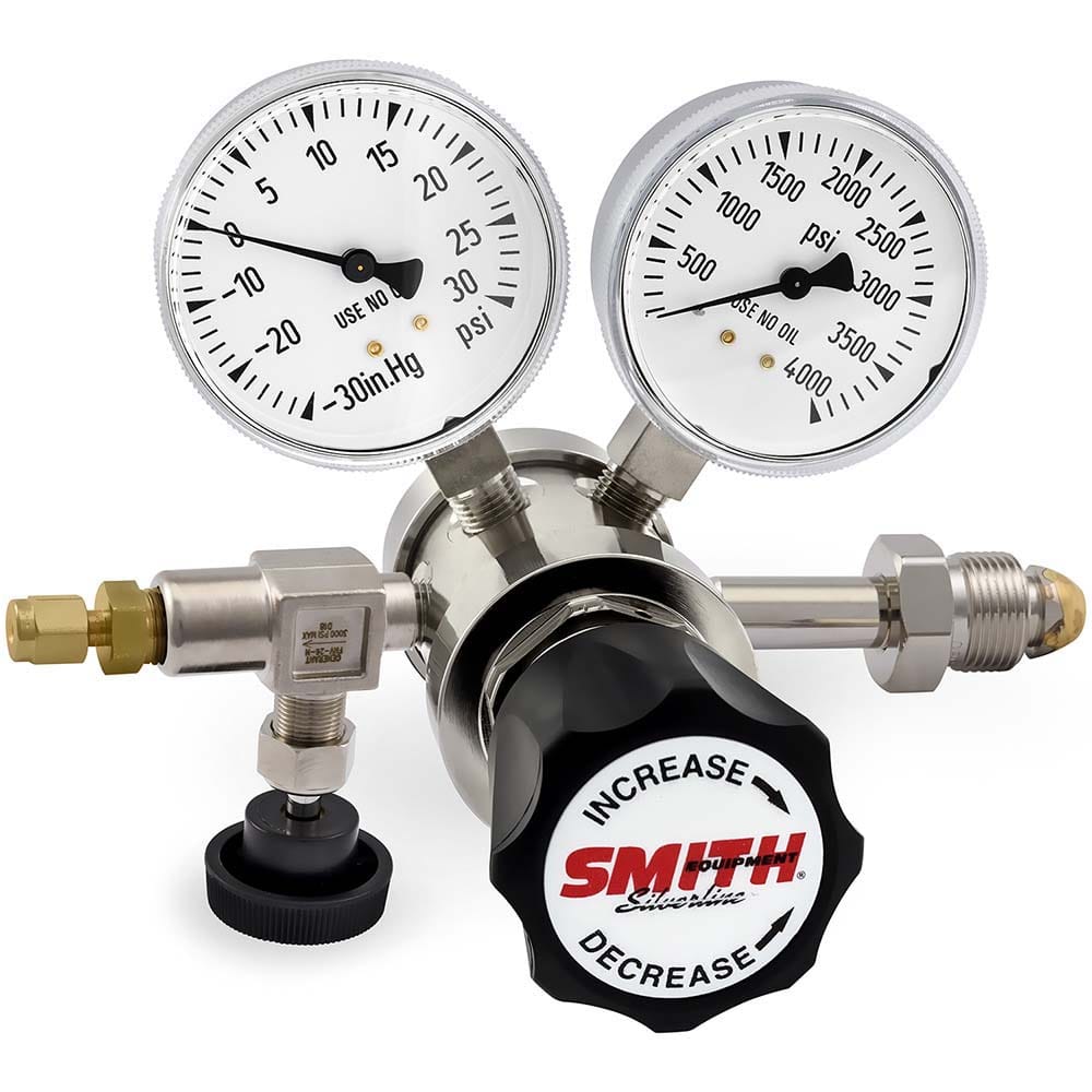 Miller/Smith 220-4109 580 CGA Inlet Connection, 15 Max psi, Argon, Nitrogen & Helium Welding Regulator 